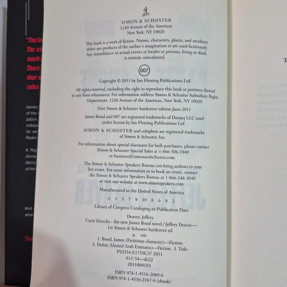 James Bond 007 John Gardner Scorpius Carte Blanche Jeffery Deaver‎ Hardcover Lot